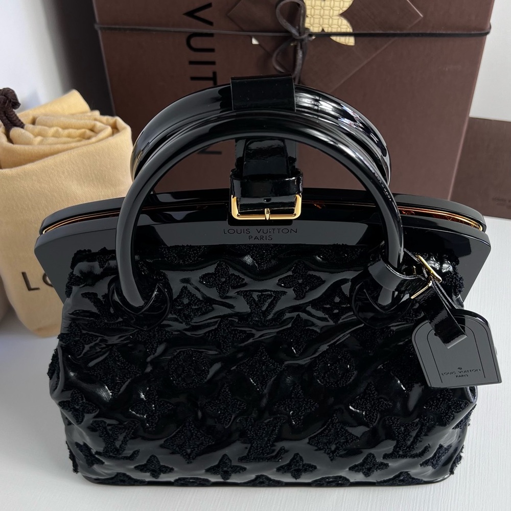 Louis Vuitton Limited Edition Black Monogram Fascination Lockit BB Bag